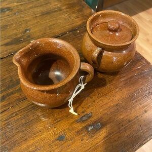 Two piece Authentic Seagrove NC Pottery - Creamer & Sugar
